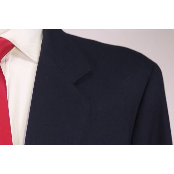 Ying Tai Ltd Bespoke Navy Blue Wool Fleece 2-Btn Handmade Suit 44R - Picture 4 of 10